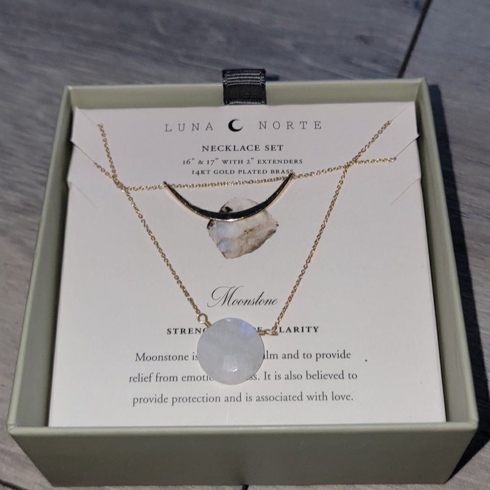 Luna Norte Women's Necklace Set 16" & 17" With 2" Extender